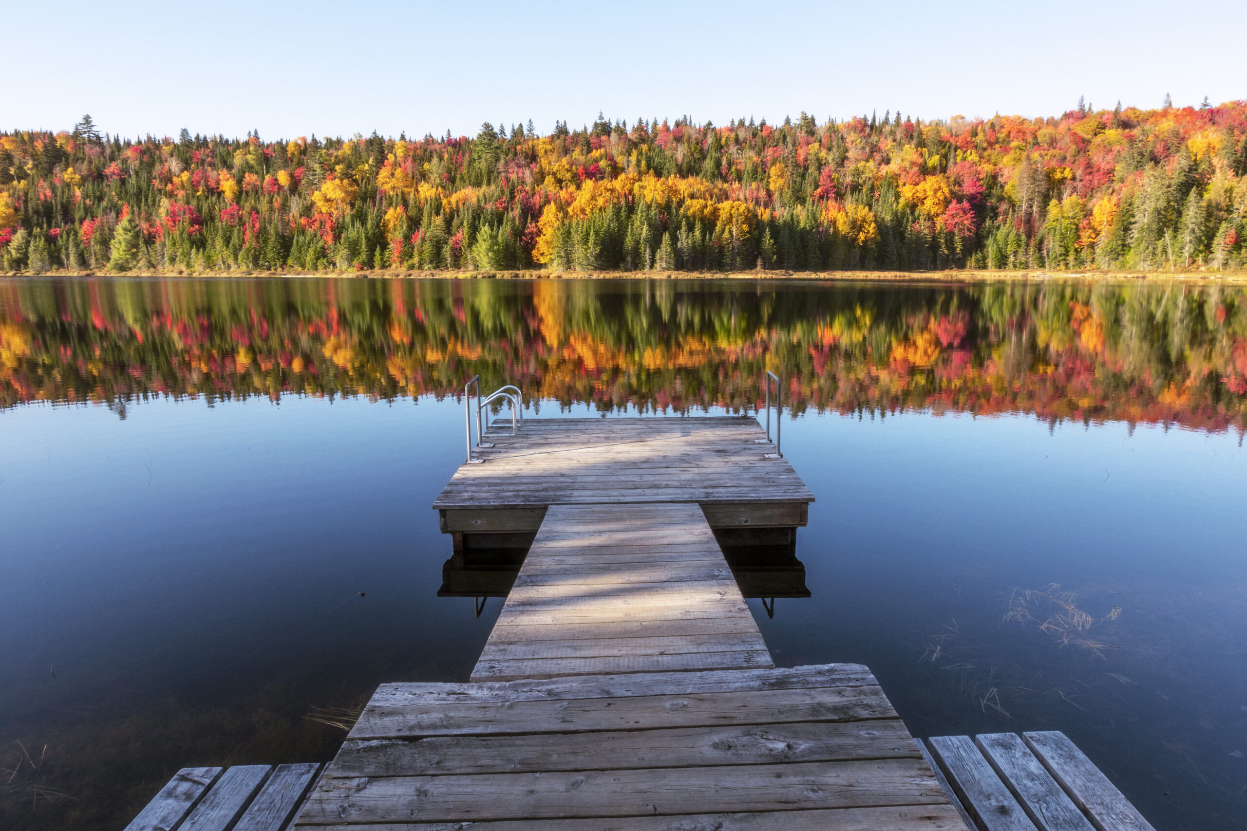 Een meer in het La Mauricie National Park in Quebec Oost-Canada