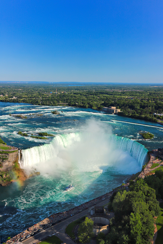 De Niagara Falls van boven in de lucht
