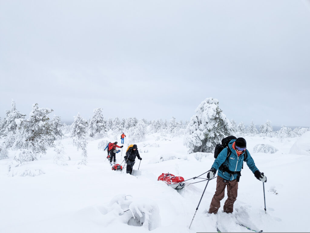 Pulka trekking Urho Kekkonen Nationaal Park