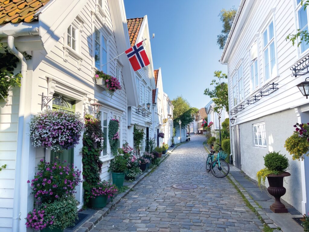 Gamle Stavanger, het oude stadsdeel van de Noorse stad Stavanger